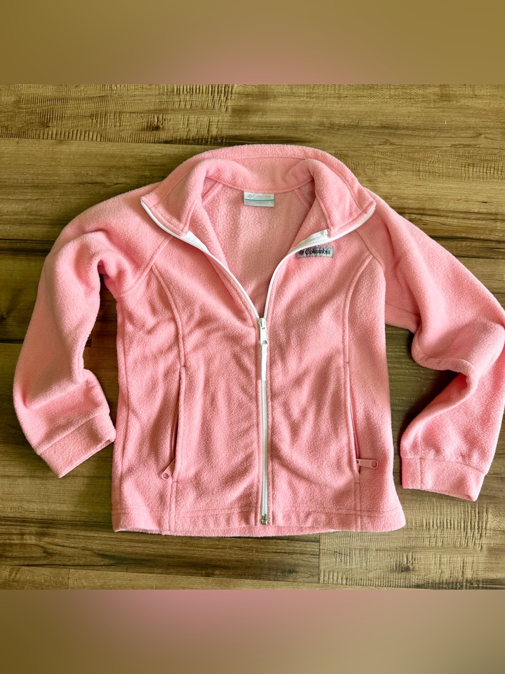Columbia Pink Full-Zip Fleece Jacket for Kids Size S 6/6x